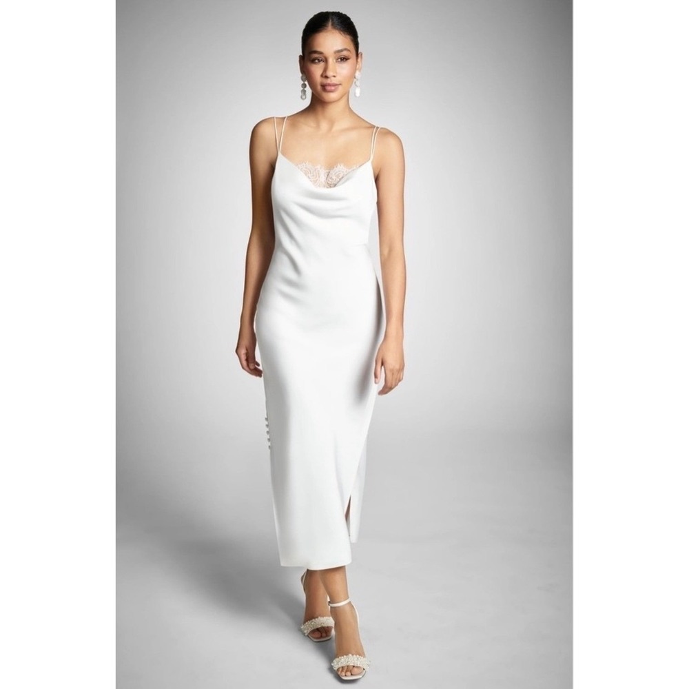 Sachin + Babi Dylan Ivory Satin Crepe Slip Dress NWT Size 8 $395